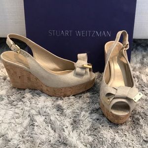 Stuart Weitzman Gold Slingback 8.5